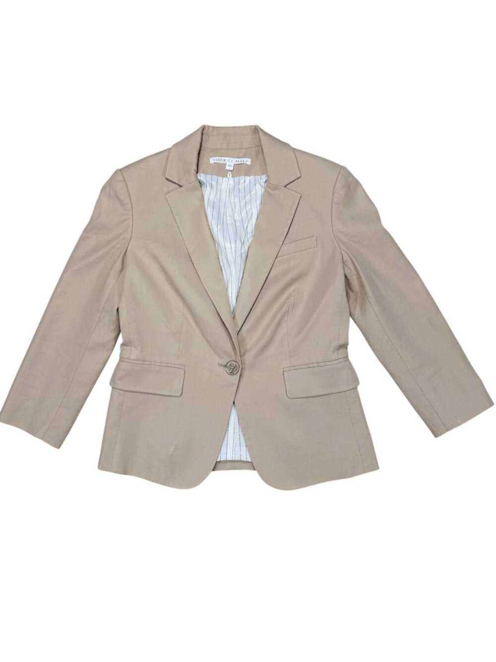 Veronica Beard 4 Linen Cotton Tan Blazer Office Designer Jacket Flaw